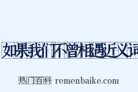 如果我们不曾相遇近义词是什么意思的图片